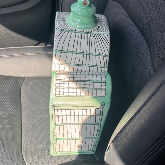 Anthropologie Art Anthropologie Ceramic Birdcage Trompe Loeil